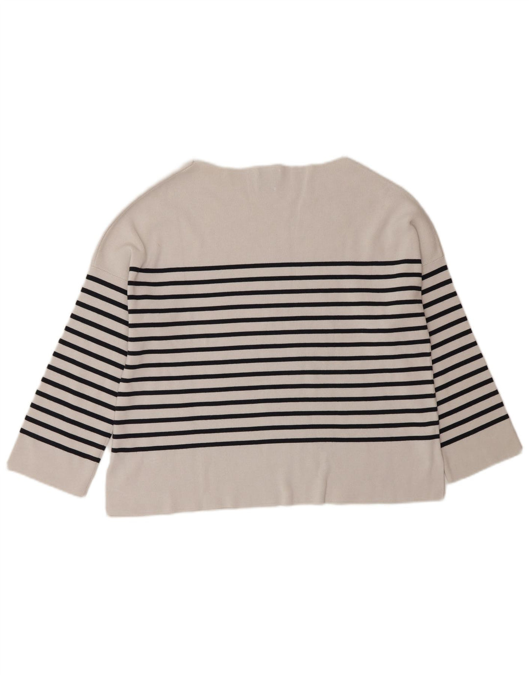 Massimo Dutti Γυναικεία υπερμεγέθη μανίκια 3/4 UK 10 μικρά λευκά ριγέ