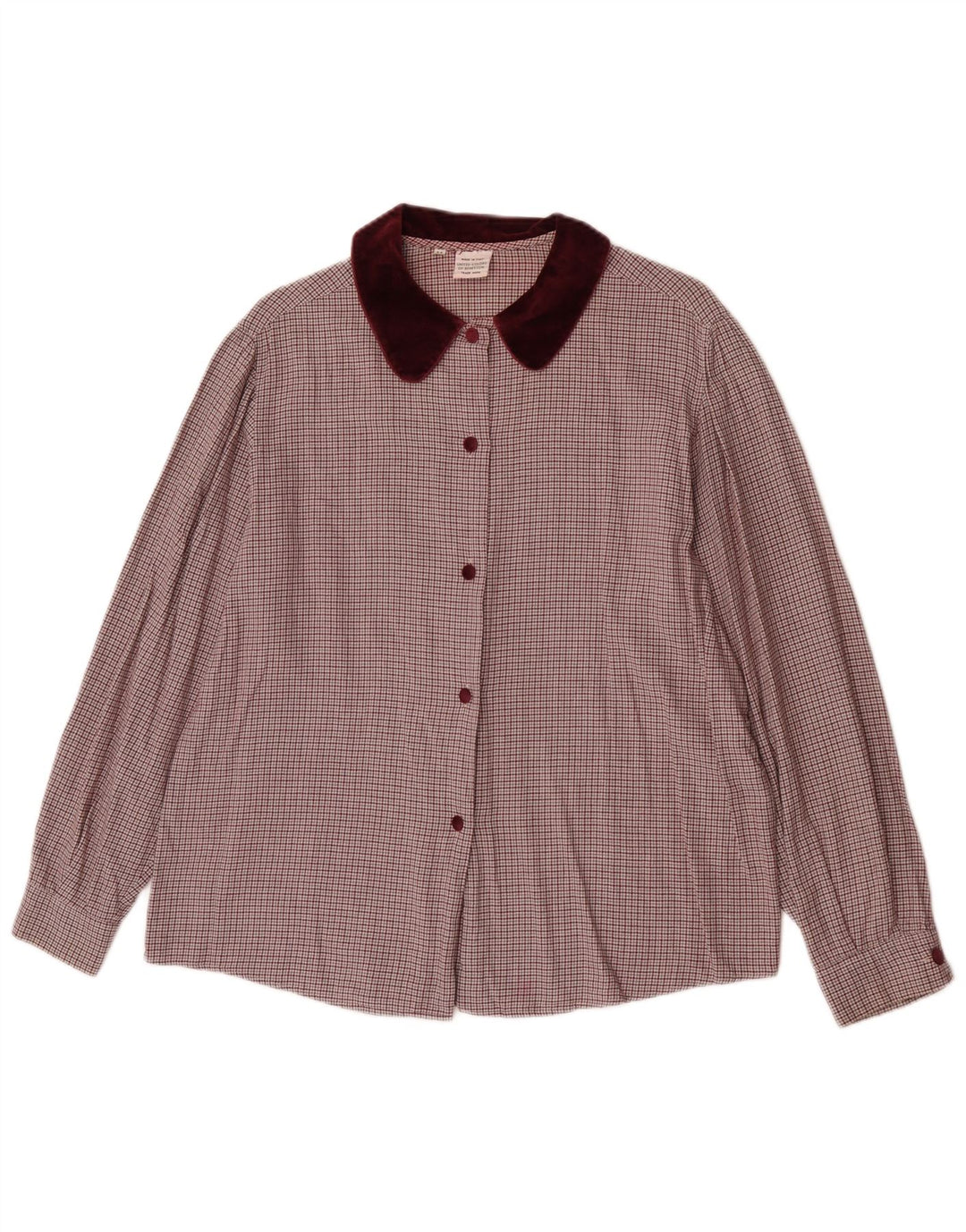 Γυναικείο πουκάμισο Benetton UK 14 Medium Burgundy Houndstooth