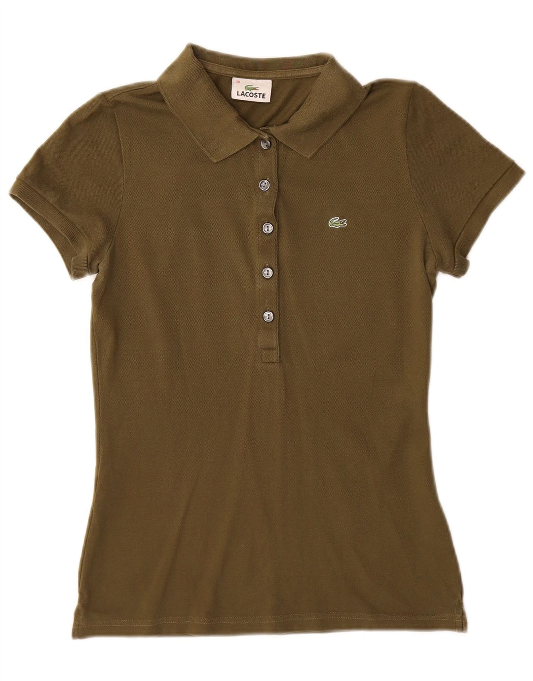 Γυναικείο πουκάμισο Polo Lacoste, Μέγεθος 38, Μεσαίο βαμβάκι χακί