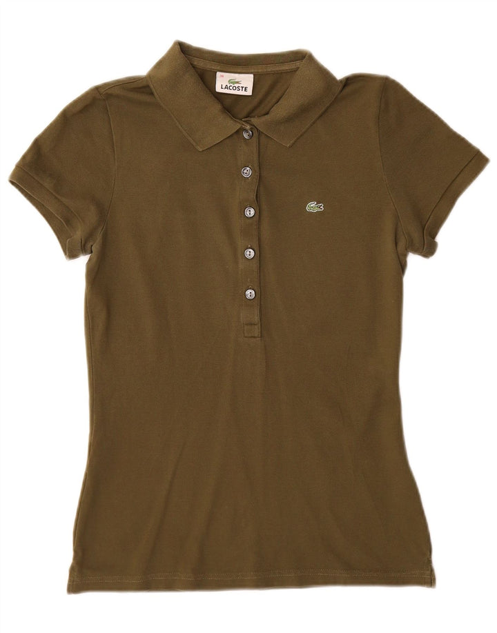 Γυναικείο πουκάμισο Polo Lacoste, Μέγεθος 38, Μεσαίο βαμβάκι χακί