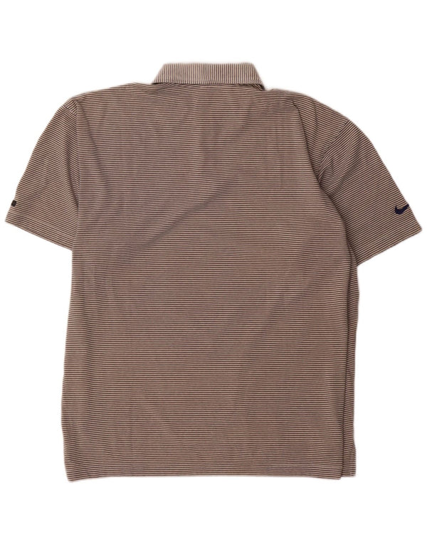 Ανδρικό μπλουζάκι πόλο Nike 2XL γκρι βαμβακερό ριγέ