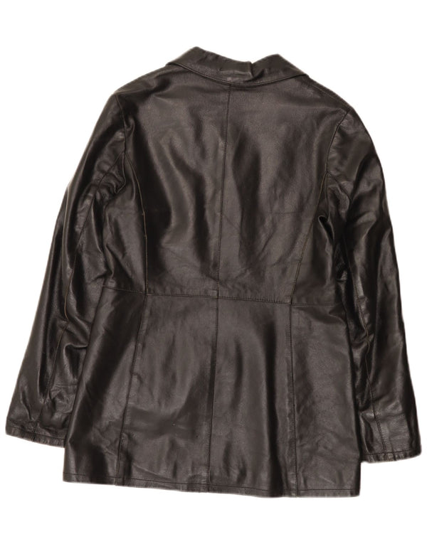 Vintage Γυναικείο Δερμάτινο Μπουφάν IT 42 Medium Black Leather