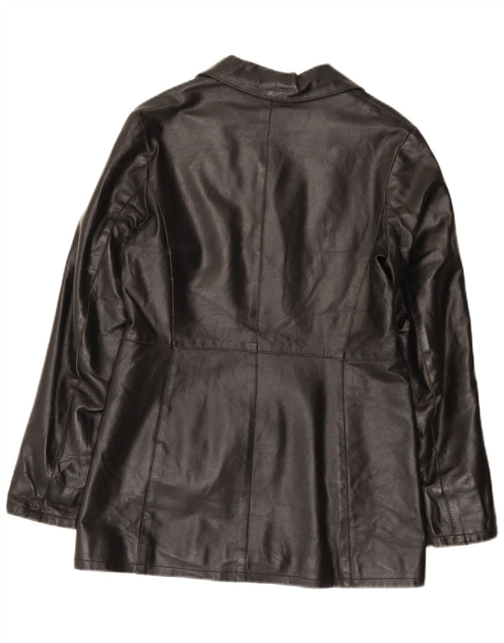 Vintage Γυναικείο Δερμάτινο Μπουφάν IT 42 Medium Black Leather