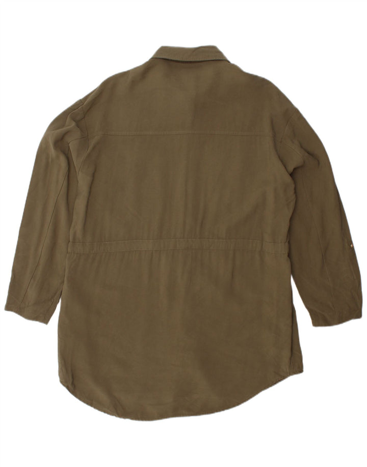 Zara Γυναικείο πουκάμισο UK 14 Medium Khaki Viscose