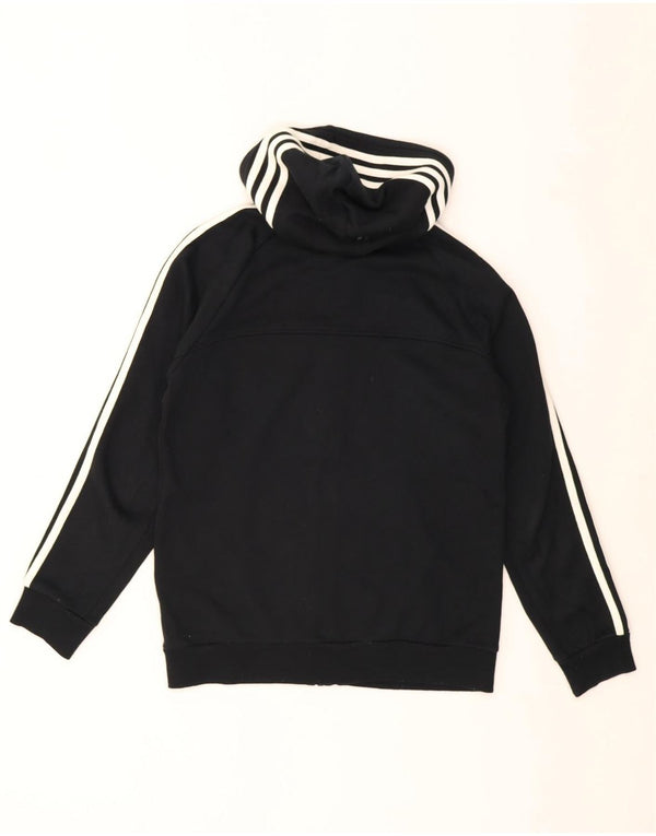 Adidas Boys Zip Hoodie πουλόβερ 13-14 ετών μαύρο βαμβακερό