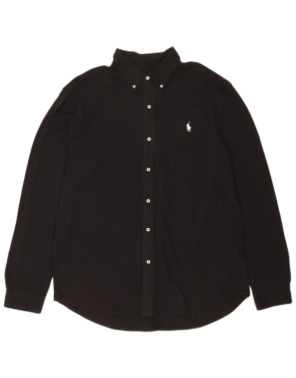 Polo Ralph Lauren Mens Featherweight Mesh Shirt XL Black Cotton