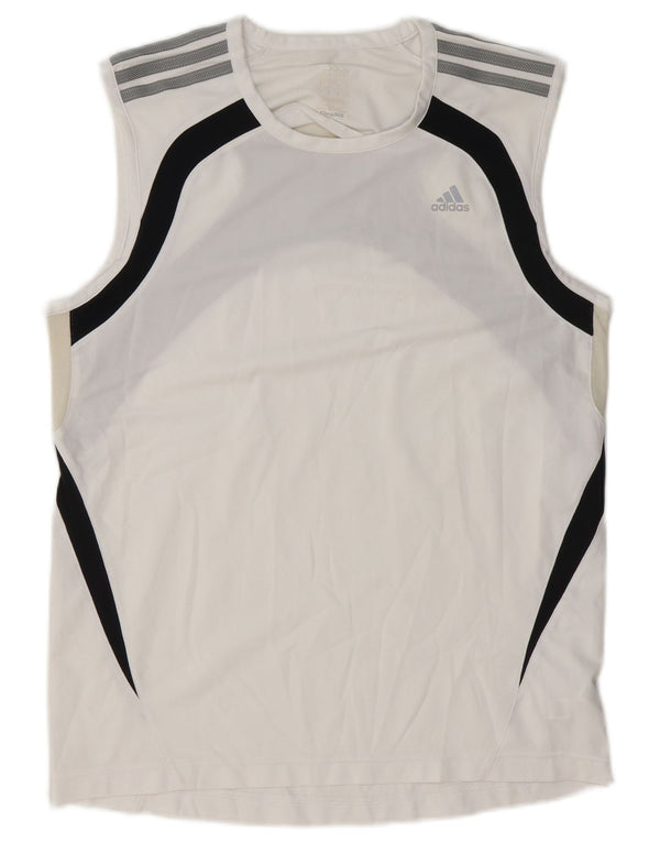 Adidas Mens Clima 365 Vest Top Medium White Colorblock Polyester