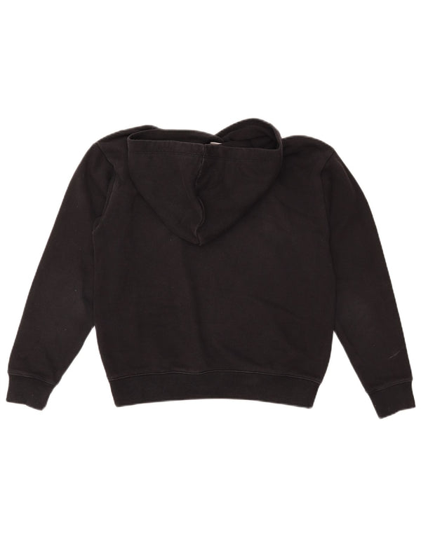 CHAMPION Γυναικείο Crop Oversized Hoodie Jumper UK 6 XS Μαύρο βαμβακερό