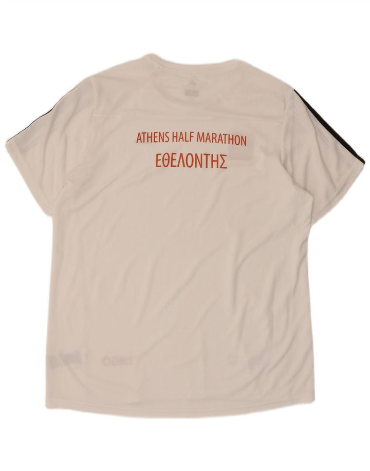 ADIDAS Mens Climalite Graphic T-Shirt Top Large White Polyester