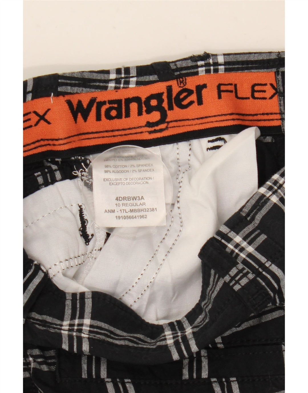 Σορτς Wrangler Boys Cargo 9-10 ετών W25 Μαύρο βαμβακερό καρό
