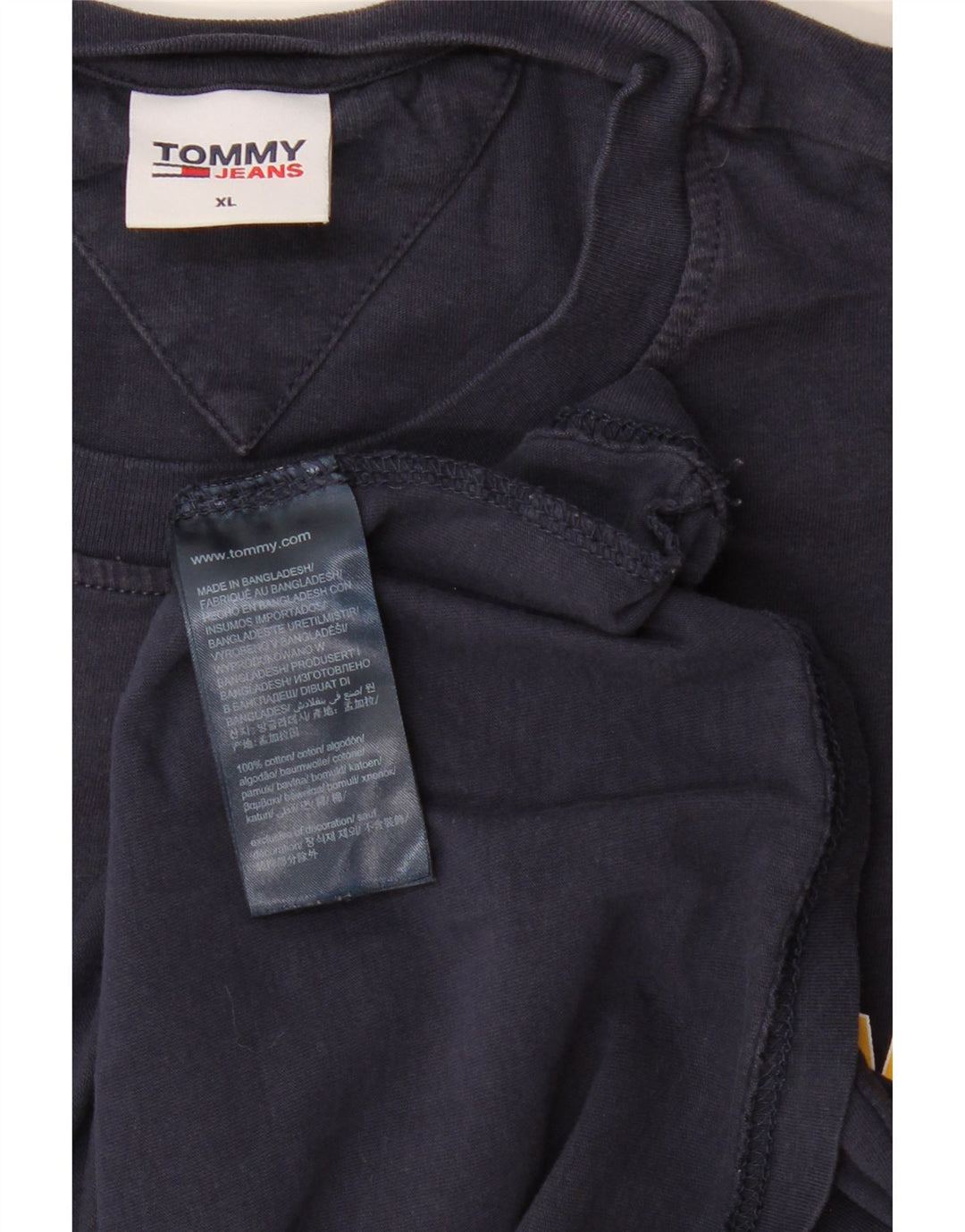 Ανδρικό γραφικό μπλουζάκι TOMMY HILFIGER Top XL Navy Blue Cotton