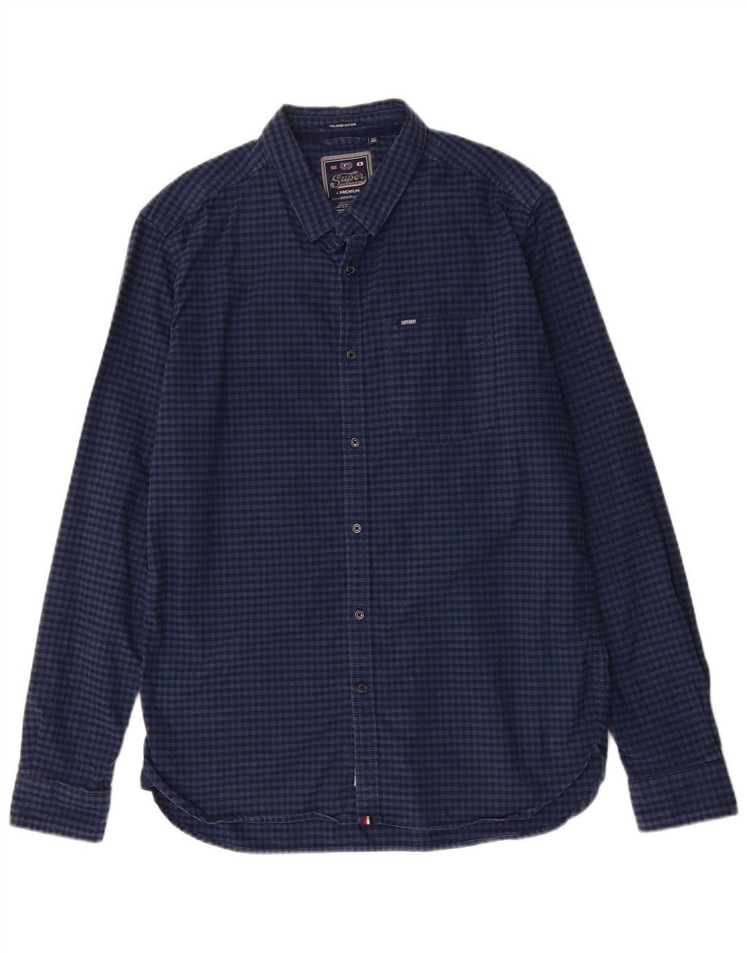 Ανδρικό πουκάμισο SUPERDRY XL Navy Blue Gingham