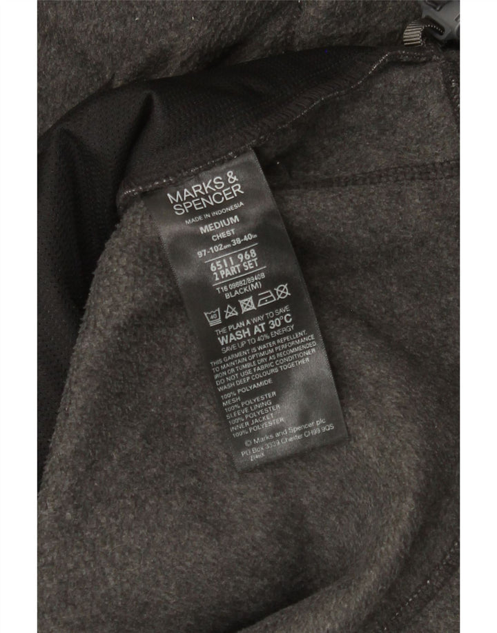 Marks & Spencer Ανδρικό Fleece Jacket UK 38 Medium Grey Polyamide