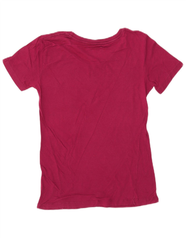 Diesel Γυναικείο γραφικό T-Shirt Top UK 14 μεγάλο ροζ βαμβακερό