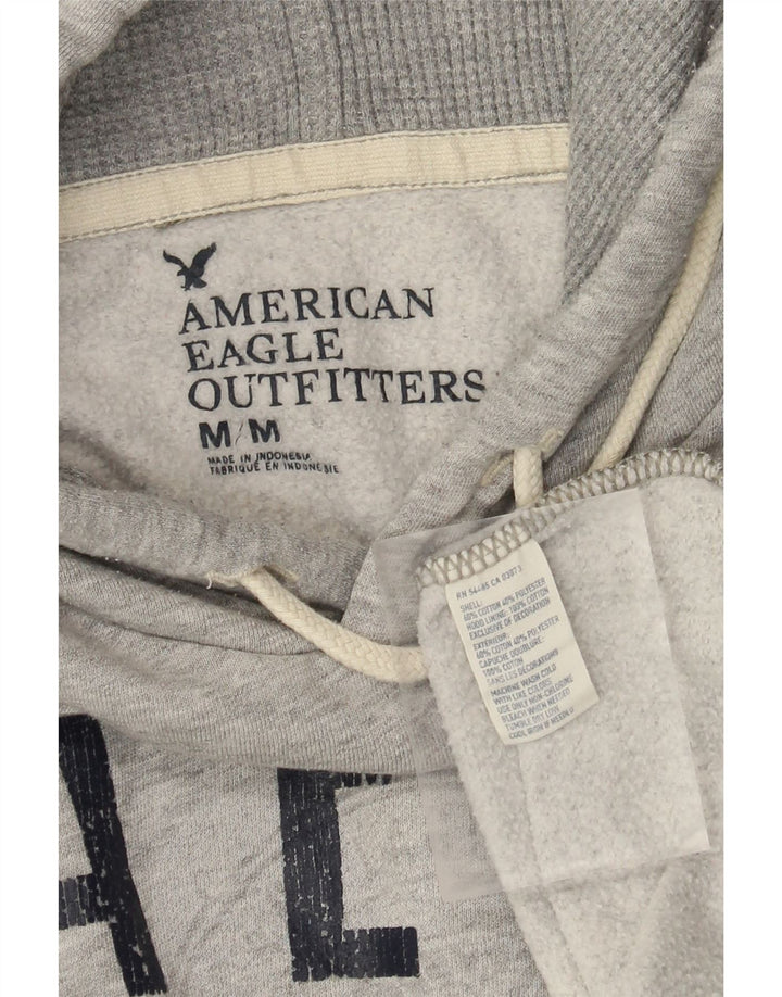 Ανδρικό γραφικό κουκούλα American Eagle, μεσαίο γκρι βαμβακερό