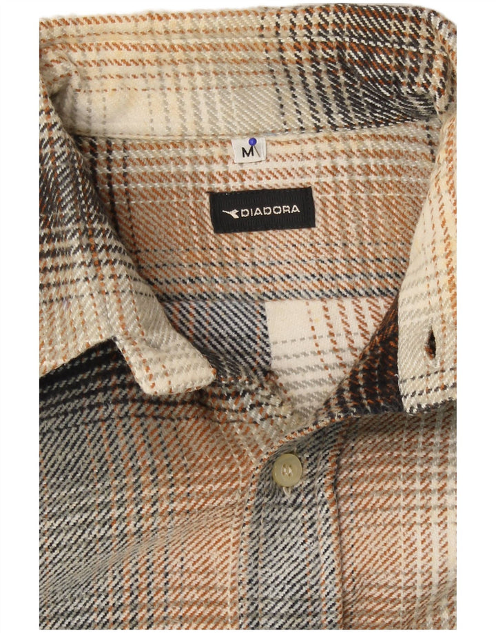 Ανδρικό φανελένιο πουκάμισο Diadora, μεσαίο καφέ καρό