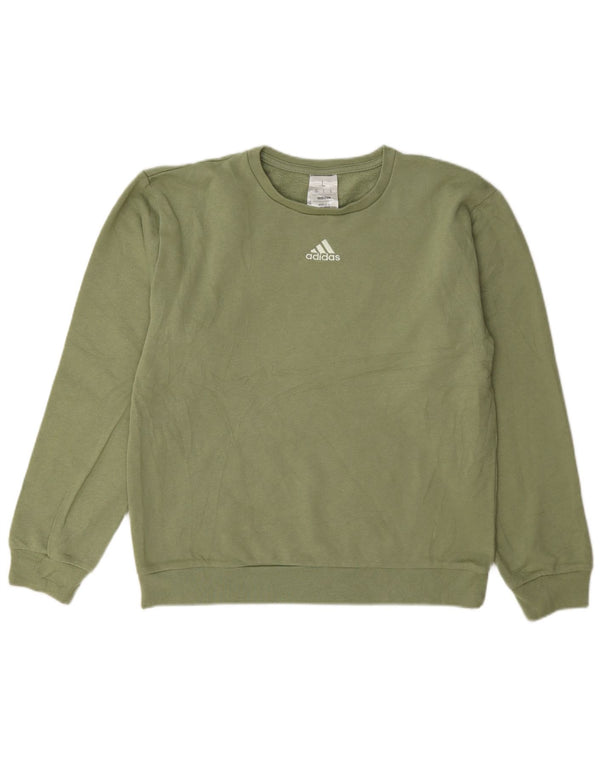 Γυναικείο φούτερ Adidas Jumper US 14/16 Μεγάλο πράσινο βαμβακερό
