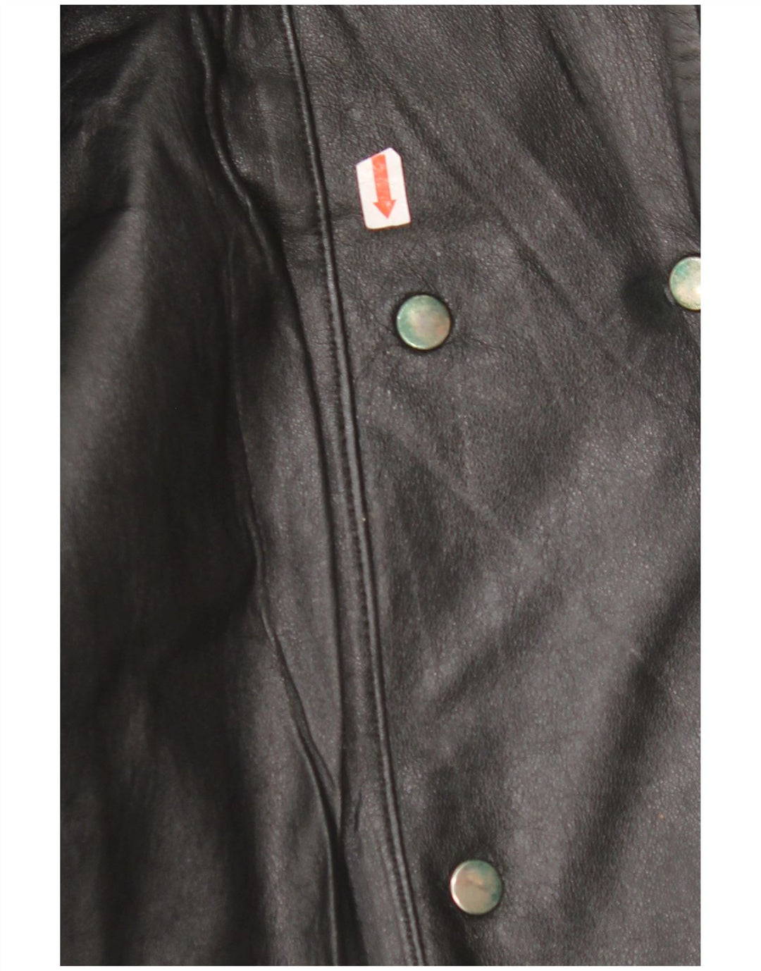 VINTAGE Γυναικείο Δερμάτινο Μπουφάν EU 42 Μεγάλο Δερμάτινο Μαύρο