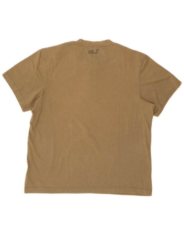 Ανδρικό μπλουζάκι Jack Wolfskin Top UK 46/48 2XL Χακί βαμβακερό