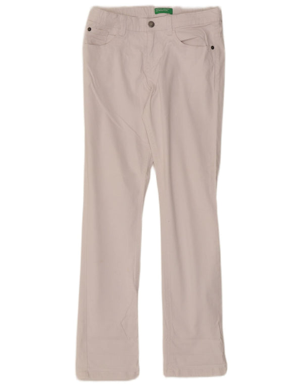 Benetton Girls Slim Jeans 11-12 ετών 2XL W28 L29 Λευκό βαμβακερό