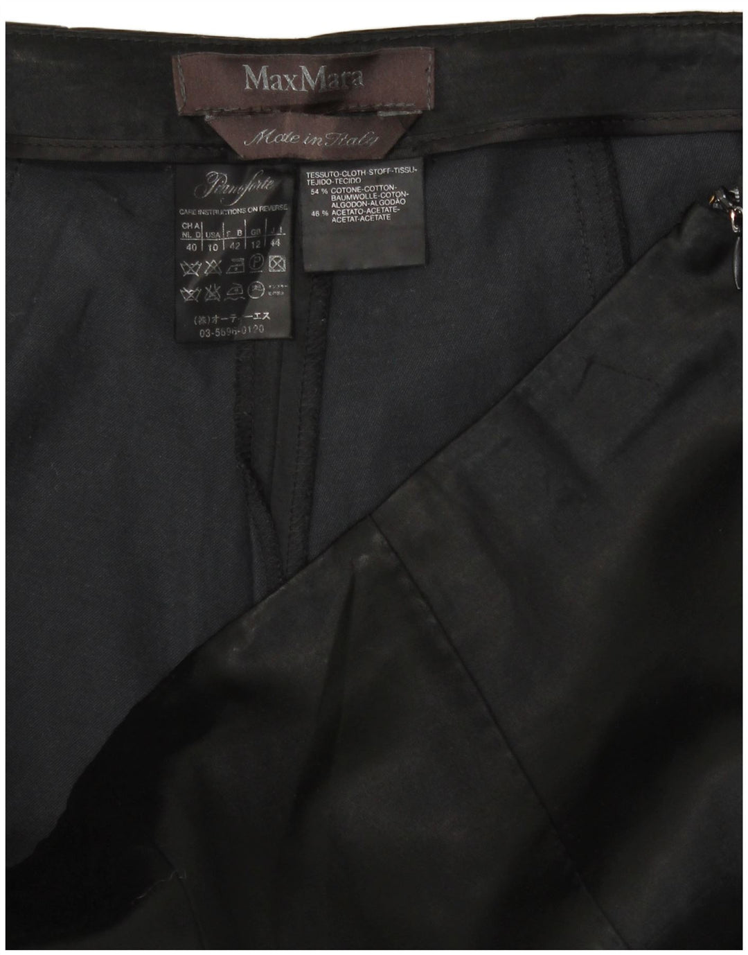 Max Mara Γυναικείο Cropped Παντελόνι UK 12 Medium W30 L23 μαύρο βαμβακερό