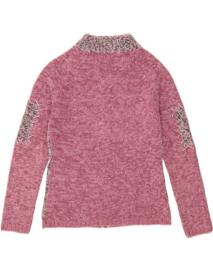 STEPHEN Womens Cardigan Sweater UK 12 Medium Pink Colourblock Wool Vintage Stephen and Second-Hand Stephen from Messina Hembry 