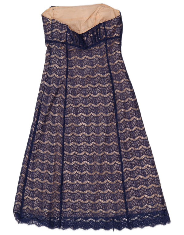 Γυναικείο φόρεμα Coast Lace Strapless UK 10 Small Navy Blue Floral Nylon