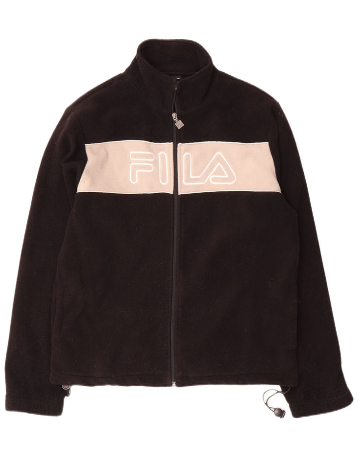 Fila Ανδρικό γραφικό μπουφάν Fleece UK 38 Medium Black Colourblock