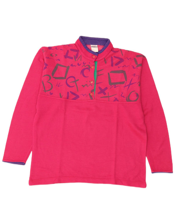 F.LLI Campagnolo Womens Sweatshirt Jumper UK 18 XL Pink Geometric