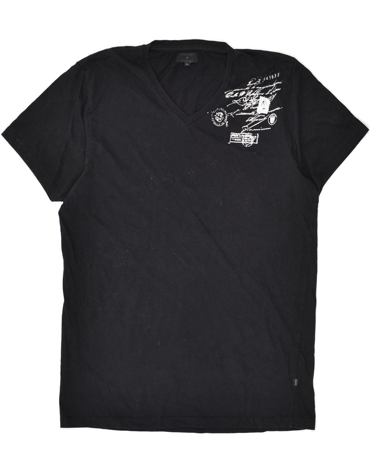 JACK & JONES Mens Graphic T-Shirt Top XL Black Cotton | Vintage Jack & Jones | Thrift | Second-Hand Jack & Jones | Used Clothing | Messina Hembry 