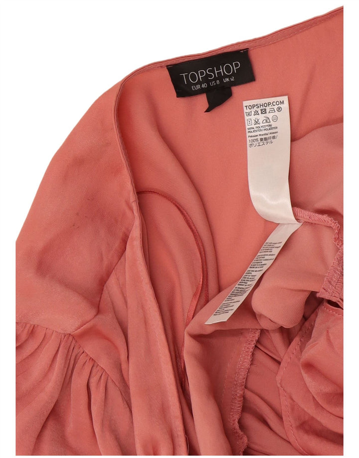 Topshop Γυναικείο πουκάμισο Wrap Μπλούζα UK 12 Medium Pink Polyester