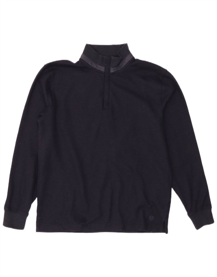Ανδρικό πουλόβερ Massimo Dutti με φερμουάρ με λαιμόκοψη μεγάλου μπλε πολυεστέρα