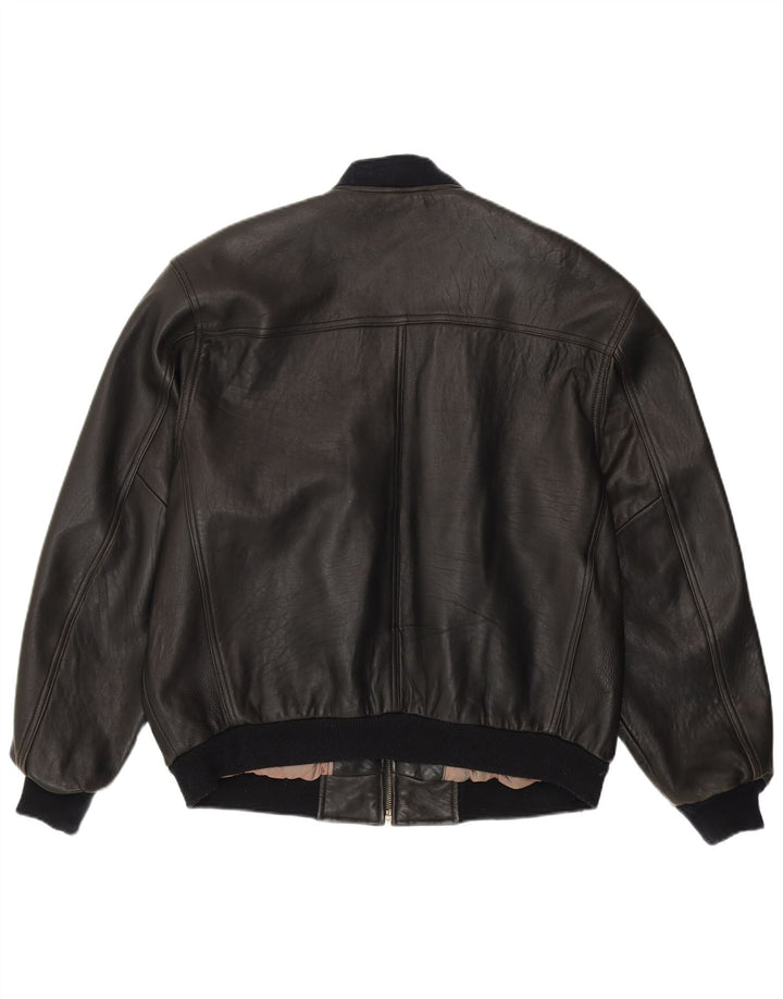 Ανδρικό μπουφάν Conte Massimo Loose Fit Bomber IT 48 Medium μαύρο δέρμα