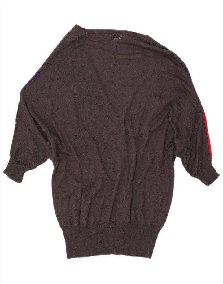 Γυναικείο πουλόβερ DIESEL Longline Cardigan UK 10 Small Grey Colourblock