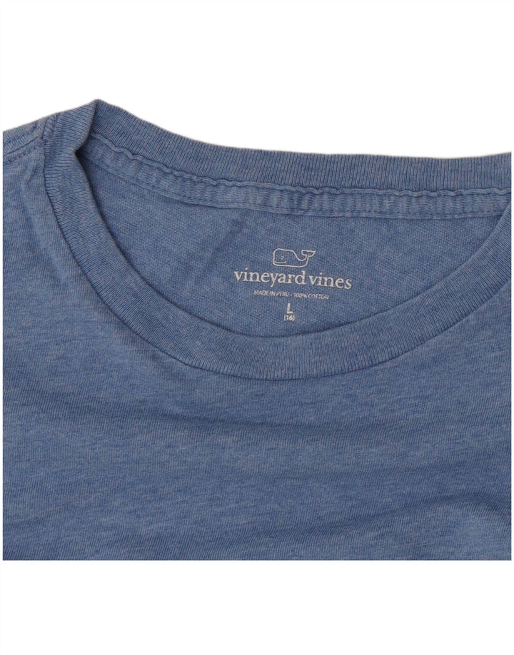 Vineyard Vines Γυναικείο γραφικό T-Shirt Top μεγάλο μπλε βαμβακερό