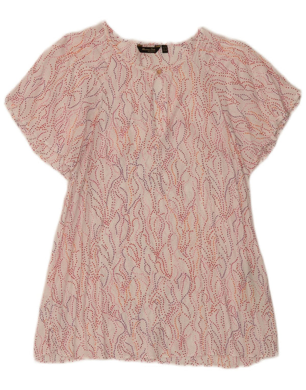 Massimo Dutti Γυναικεία μπλούζα με αφηρημένο σχέδιο Top EU 38 Small White Viscose