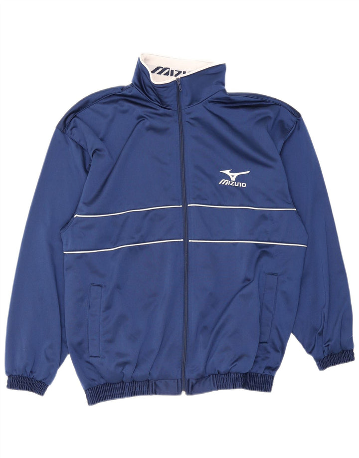Ανδρική φόρμα γυμναστικής γραφική Mizuno Top μπουφάν Μικρό μπλε ναυτικό ριγέ πολυεστέρα