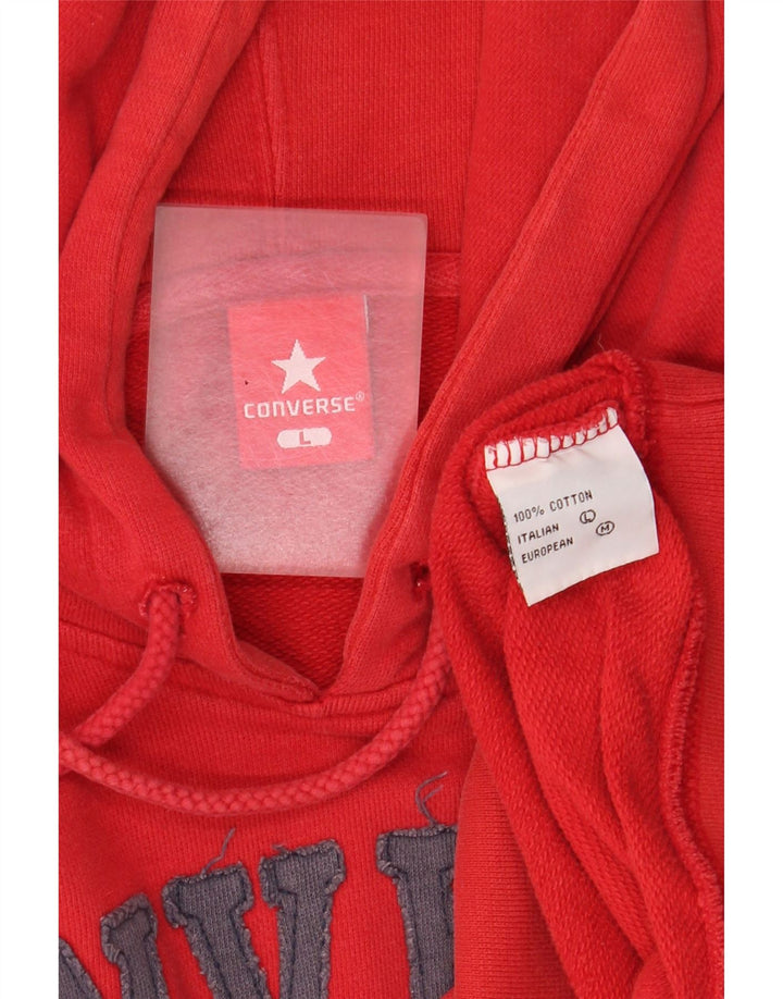Ανδρικό γραφικό κουκούλα Converse, μεγάλο κόκκινο βαμβακερό