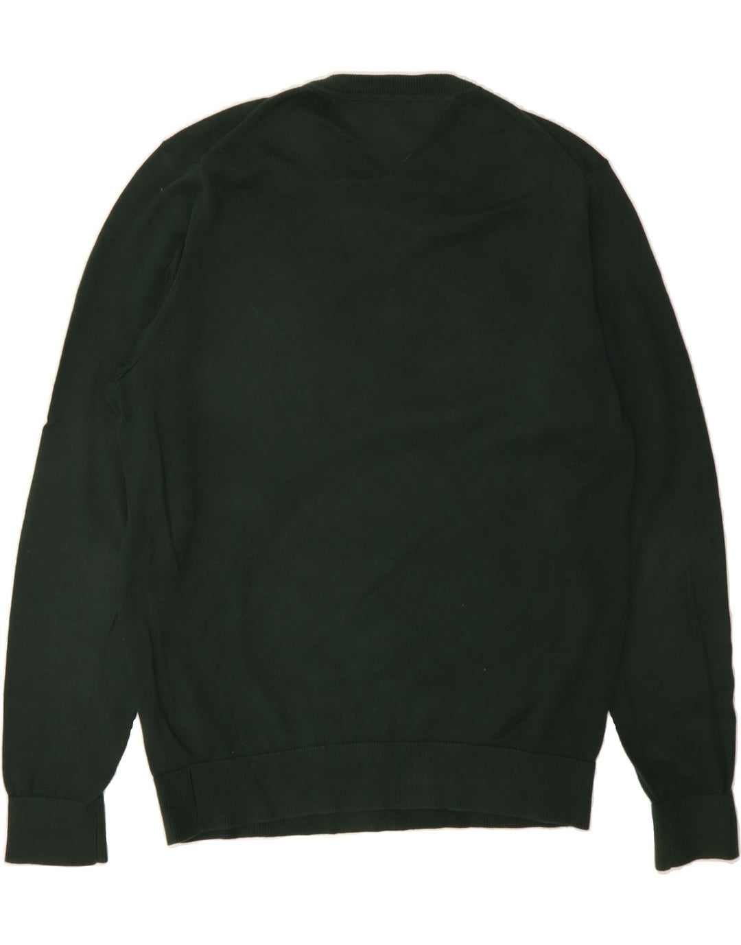 TOMMY HILFIGER Mens V-Neck Jumper Sweater Medium Khaki Cotton Vintage Tommy Hilfiger and Second-Hand Tommy Hilfiger from Messina Hembry 