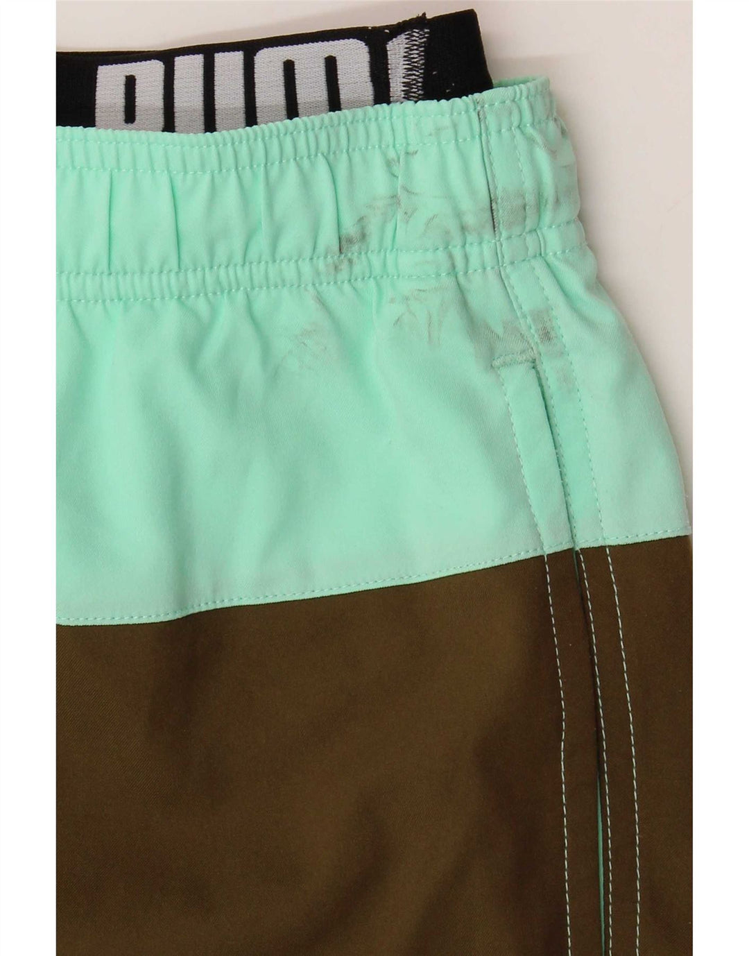 Ανδρικό γραφικό σορτς κολύμβησης Puma XS Khaki Colourblock Polyester