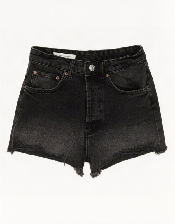 Zara Γυναικείο τζιν σορτς EU 34 2XS W24 Μαύρο βαμβακερό