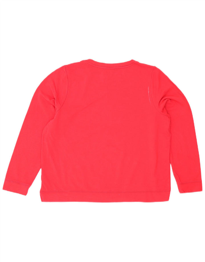 Γυναικεία γραφική φούτερ Oasis Jumper UK 16 μεγάλη κόκκινη βισκόζη