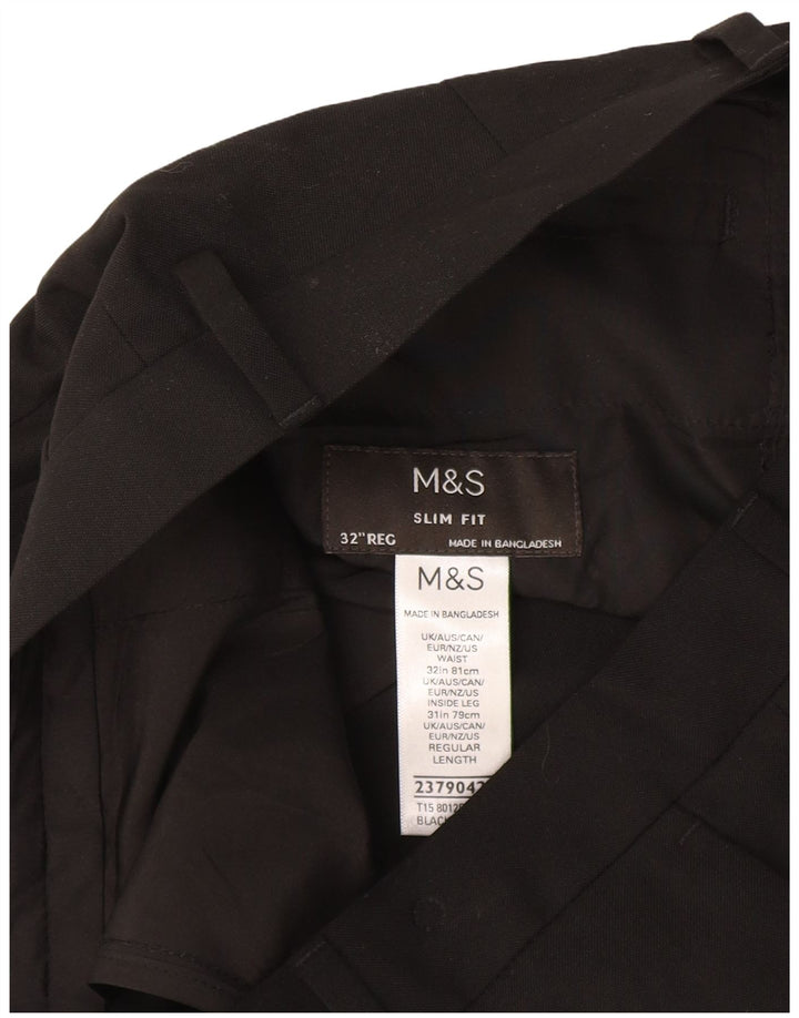 Marks & Spencer Γυναικεία Slim Fit Παντελόνι W32 L31 Μαύρο Πολυεστέρας