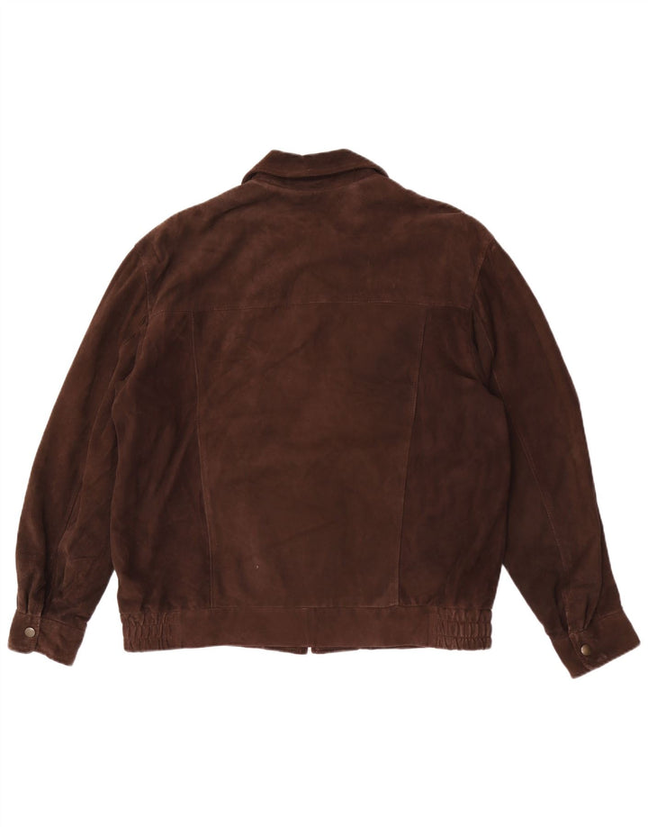 Poggiani Mirella Ανδρικό Suede Jacket IT 50 Large Brown Δερμάτινο
