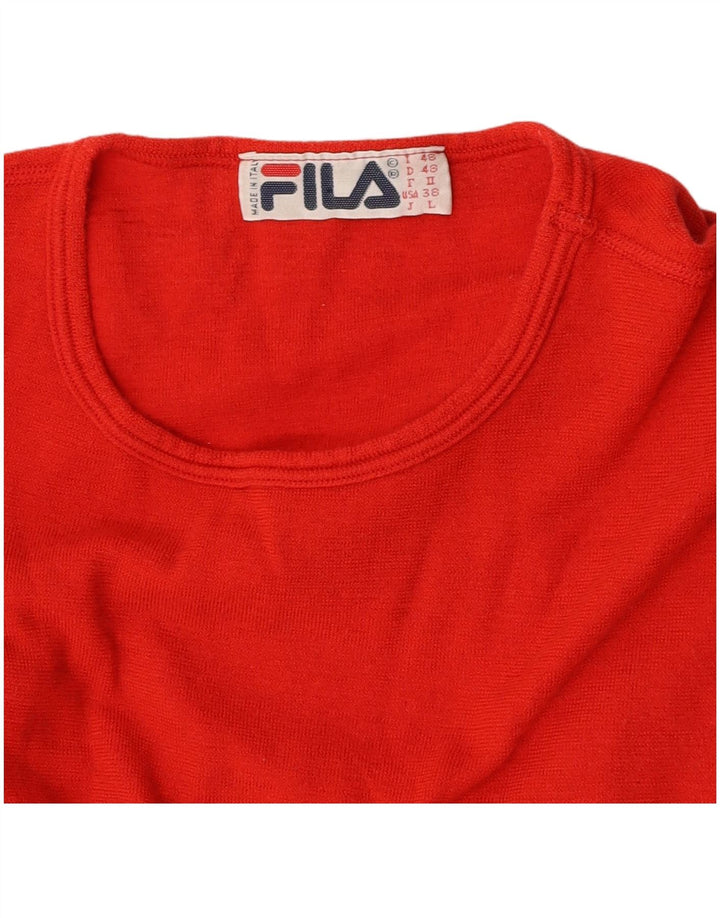 FILA Γυναικείο Crop Top Μακρυμάνικο IT 48 Μεγάλο Κόκκινο