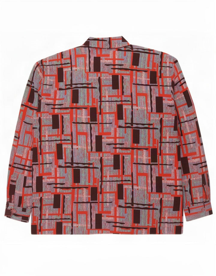 Vintage Γυναικείο πουκάμισο Oversized Μπλούζα IT 44 Μεσαίο Πολύχρωμο Γεωμετρικό