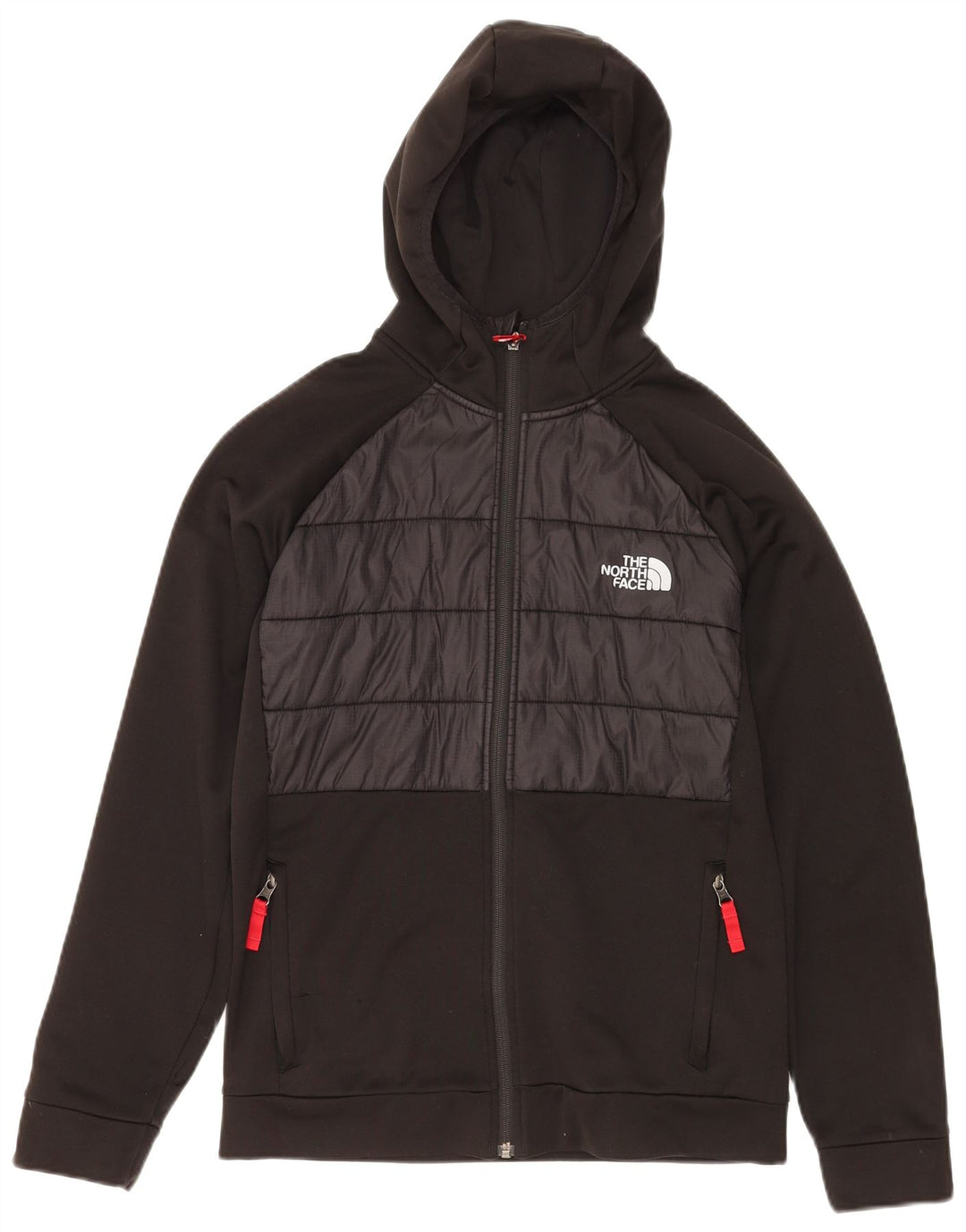 THE NORTH FACE Boys πουλόβερ με κουκούλα με φερμουάρ 14-15 ετών XL μαύρο χρώμα