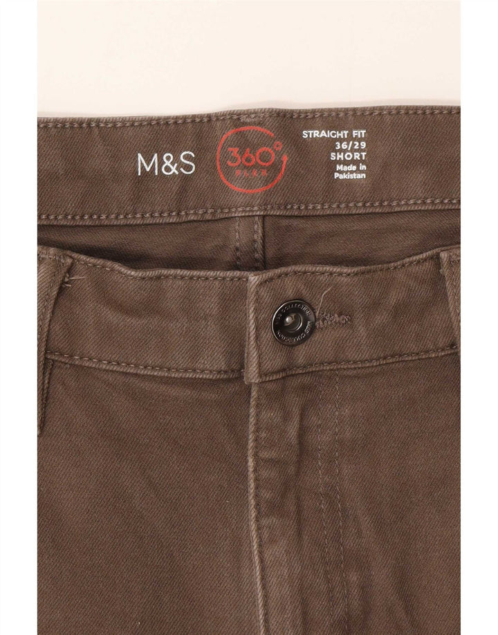 Ανδρικό τζιν ίσιο Marks & Spencer W36 L29 Καφέ βαμβακερό