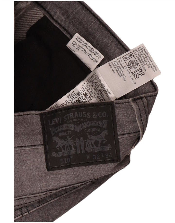LEVI'S Ανδρικό 510 Skinny Jeans W32 L34 Γκρι βαμβακερό
