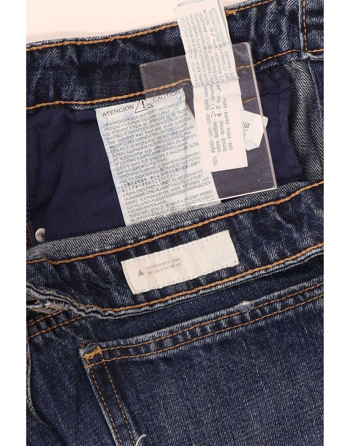 Zara Γυναικείο φαρδύ τζιν τζιν EU 40 Medium W30 L29 Μπλε βαμβακερό